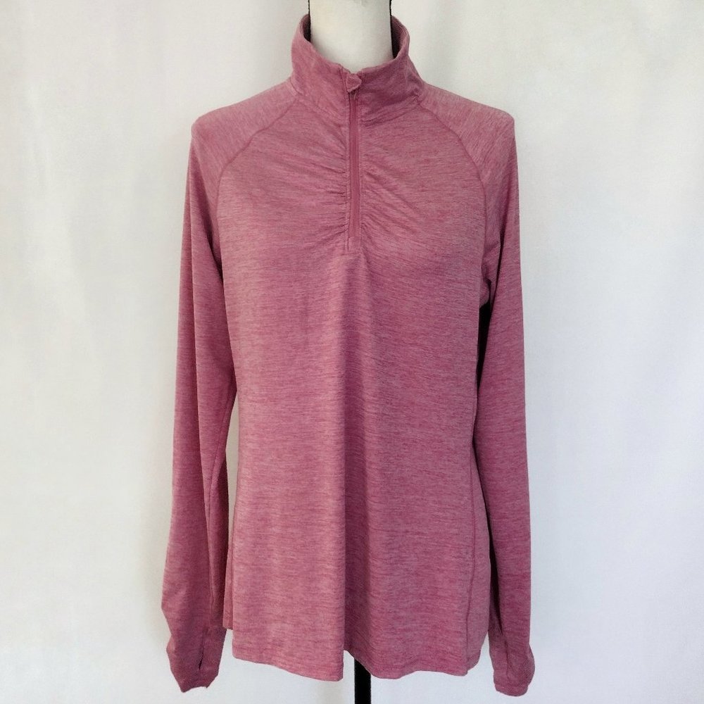 Champion Heather Pink Duo Dry Ruched Sweater With Thumbholes